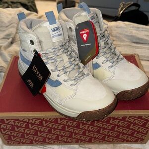 Vans Ultrarange High-Top Sneakers - White and Blue